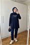 Women's Floral Embroidery Detailed Loose Long Sweatshirt Tunic - 3
