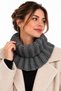 Women's Scarf Neck Warmer Anthracite Gray Thick Knitted Winter Wear - 4