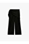 Wide-Legged Trousers with Pockets, Tie-Waist, and Shawl Detail