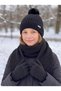 Kitti 9-15 Years Old Girls' Lined Scarf, Beanie, Gloves 3-Piece Set