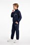 Boy's Half-Zipper Tracksuit Set with Printed Text on the Front - 4