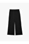 Wide Leg Fabric Trousers with Side Pockets