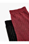 Cotton Tulle Detailed 2-Piece Sock Set - 3