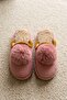Women's Dusty Rose Pompom Detailed Plush Winter House Slippers 3 cm Byndtpwrpon01 - 7