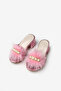 Pink Pearl Plush Girls' Heeled Slippers