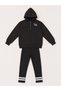 Girls "Los Angeles" Graphic Print Half Zip Long Top Hoodie and Ribbed Pants Set - 4