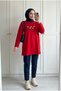 Women's Floral Embroidery Detailed Loose Long Sweatshirt Tunic - 4