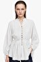 Stylish Tunic with Button Front and Pleated Detail