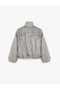 High Collar Long Sleeve Faux Fur Jacket with Zipper Pocket Detail - 2