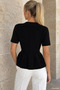 Black Gülseli Women's Short Sleeve Knitwear Jacket - 4