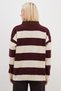 Striped Half Button Polo Neck Knitwear Sweater - 8