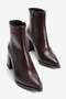 Women's Heeled Boots Pointed Toe Zippered Inez Brown