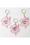 Baby Candy Gift Bebe-339P Four Heart Leaves Clover Pink Plexiglass Keychain - 30 Pieces