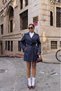 Women's Navy Blue Double-Breasted Short Trench Coat Pc9005 - 2