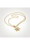 316L Steel Gold Yellow Zircon Stone Snowflake Model Women's Necklace Jewelry - 6