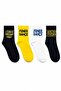Licensed Fan Adult Socks, 4-Piece Socket Mid-Calf Socks Set, Yellow Navy Blue Fan Socks Set