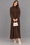 Women's Standing Collar Long Dress and Cardigan 2-Piece Knitwear Set - 3