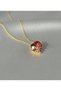 Red Heart Necklace with Ivy Detail – Tarnish-Resistant Steel Vintage Gothic Ruby Stone Women's Necklace - 3