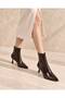 Brown Patent Leather Pointed Toe Thin Heeled Women's Ankle Boots - 3