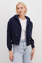 3 İplik Basic Fermuarlı Kapüşonlu Sweatshirt - 6