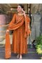 Orange Cotton Salwar Kameez Dupatta - ALV2065 | Orange-Size:3XL-46-Inches