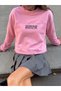 Crew Neck Printed Crop Sweatshirt with Stitching Detail Aw26Sw0001 - 2