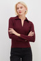 Half Zip Polo Collar Slim Fit Modal Sweatshirt - 3