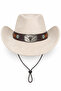 Unisex Cowboy Hat with Internal Adjustable Metal Buckle and Laces Western Women's Men's Hat - 2