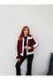 Women's Burgundy Garni Detailed Belted Plush Coat Nh2720 - 4