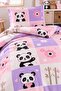 Junior Duvet Cover Set Single Cute Panda Pink - 2