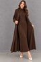 Women's Standing Collar Long Dress and Cardigan 2-Piece Knitwear Set