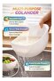 Rice Strainer and Colander Bowl with Side Drainer, Food Grade Plastic Rice Beans Peas Washing Colander, Vegetable Steamer Basket, (White) - 2