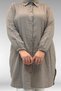 58091 Plus Size Muslin Shirt with Elastic Sleeves - Mink - 2