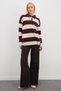 Striped Half Button Polo Neck Knitwear Sweater - 5