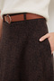 Gray Belted Maxi Skirt - 5
