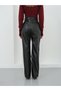 Women's Black High Waist Spanish Leg Faux Leather Trousers Nh27752 - 5