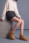 Suede Thin Sole Women's Boots with Fur Inside