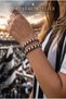 2 Pieces Black and White Fan Bracelet Macrame Handmade Adjustable Unisex Knitted Sports Black and White Rope Bracelet - 5