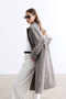 Plaid Patterned Minimal Trench Coat - 5