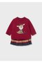 Baby Girl Knitwear Red Deer Skirt Set