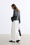 Ekru Gabardine Palazzo Pants - 6
