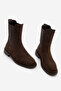 Women's Elastic Casual Chelsea Boots Sebon Brown Suede - 4