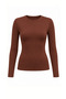 Women's 2-Piece White Bitter Coffee Crew Neck Bodysuit - 7