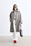 Plaid Patterned Minimal Trench Coat