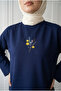 Women's Floral Embroidery Detailed Loose Long Sweatshirt Tunic - 2