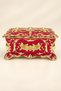 Red Gold Flower Motif Decorative Jewelry and Jewelery Box - 4