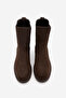 Women's Elastic Casual Chelsea Boots Sebon Brown Suede - 6