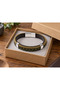 Cadrino Mossline Black Khaki Leather Men's Bracelet - Double Cord and Weave Layered - 2
