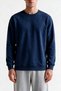 Selanik Fabric Crew Neck Blue Sweatshirt Comfortable Fit - 3