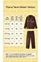 Unisex Children's Anthracite Color Eye Patched Pajama Set - 7